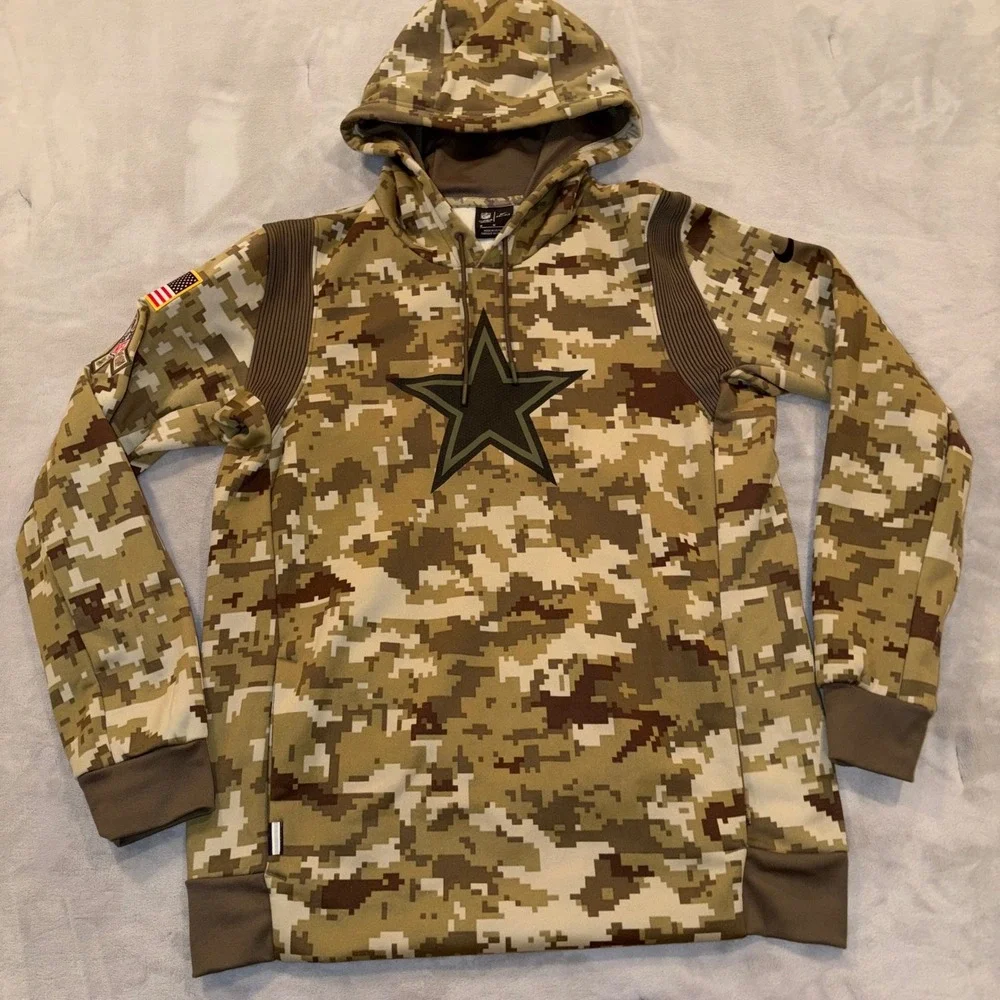 Nike Dallas Cowboys Salute to Service Digital Camo Hoodie Mens Medium NFL Star